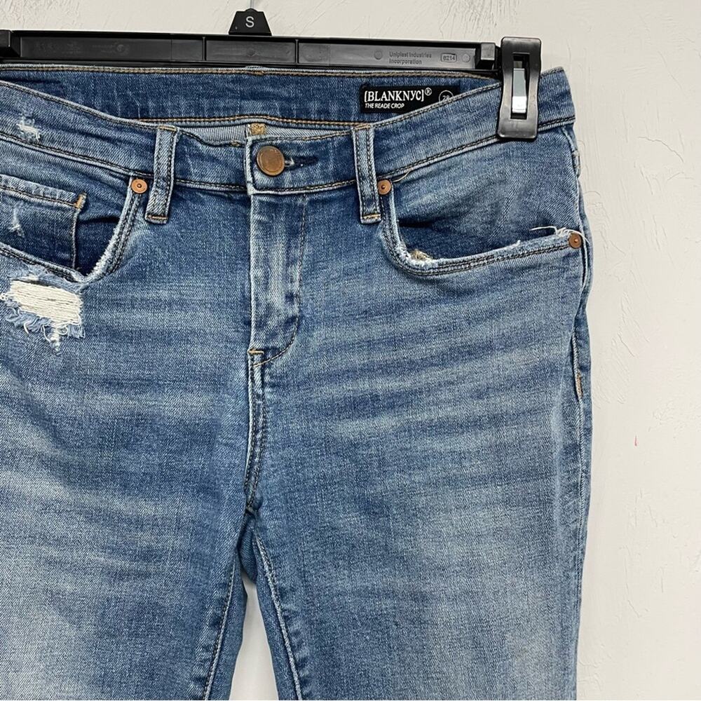 Blank NYC Light Wash Step Hem The Reade Crop Skinny Jeans Womens 28 Blue - Picture 11 of 13
